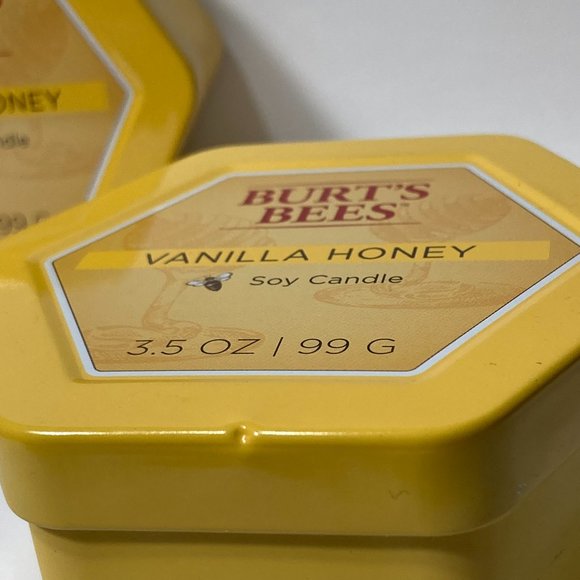 Burt's Bees Vanilla Honey Tin 2 Wick Soy Candle 3.5 ounces 3 Pack DISCONTINUED - Picture 8 of 15